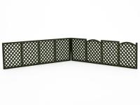 DM-Toys 642, Lasercut Bausatz, Gartenpergola - Sichtschutz Zaunelemente, Spur N 1:160