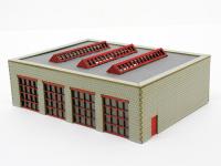 DM-Toys 714, Lasercut Bausatz, Fahrzeughalle Werkstatt oder Feuerwehr klein, 1:160 Spur N