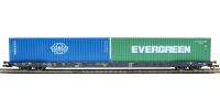 Igra Model, Spur H0, Sggnss XL, MFD Rail, beladen mit COSCO + Evergreen Container, DC, 96010075