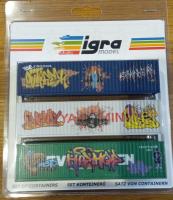 Igra Model, Spur H0, Container 3-er Set, Graffiti, 98010011