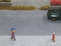 Juweela, Bürgersteig - Bahnsteig - Gehwegplatten, 40x40 hell, Spur H0, 28267 - 28268, 1:87, Made in Germany