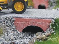 Juweela, Wasser Durchlässe Ziegel mittel rot oder grau, Spur H0, 1:87, 28289 -28290 - 28291 - 28292, Made in Germany