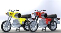 Kres, Spur H0, MZ TS 250 - Motorrad, 2er Set, rot und gelb, 10261