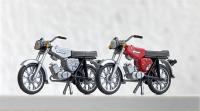 Kres, Spur H0, Simson S51 - Kleinkraftrad/Moped, 2er Set, silber und dunkelrot, 55043110