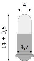 Preview: Tams Elektronik, LEDs mit Lampensockel, Sockel MS4, 10-24 V, 2er Set, 81-41520-02, 81-41522-02