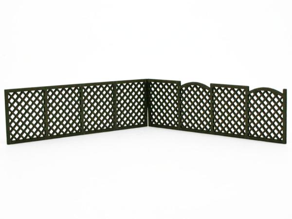DM-Toys 642, Lasercut Bausatz, Gartenpergola - Sichtschutz Zaunelemente, Spur N 1:160