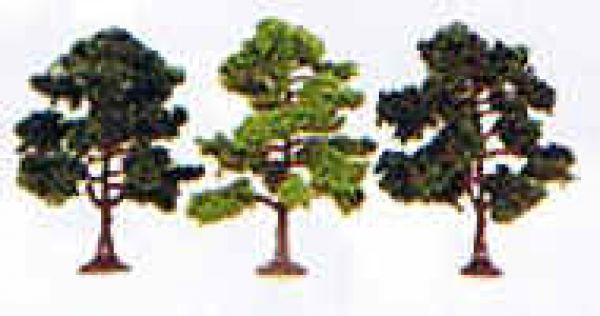 Jordan 7D, 3 Laubbäume mit Fuß, ca. 7 cm, Made in Germany, 4250362870049