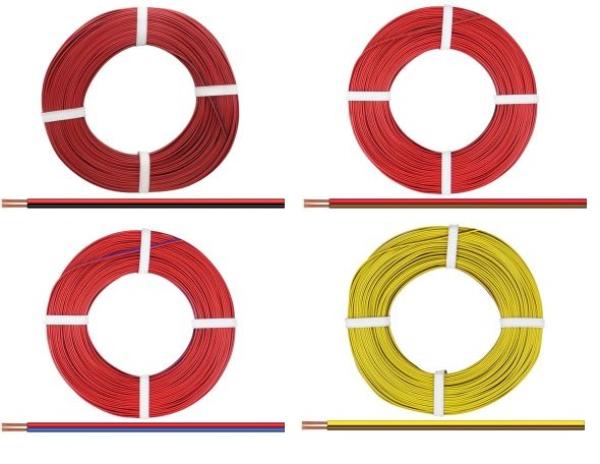 Kupferlitze, 2 x 0,14 mm², 2-adrig, zweifarbig, 50 m Ring, verschiedene Farben zur Auswahl