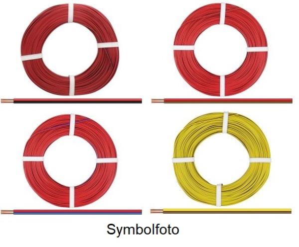 Kupferlitze, 2 x 0,25 mm², 2-adrig, zweifarbig, 25 m Ring, verschiedene Farben zur Auswahl