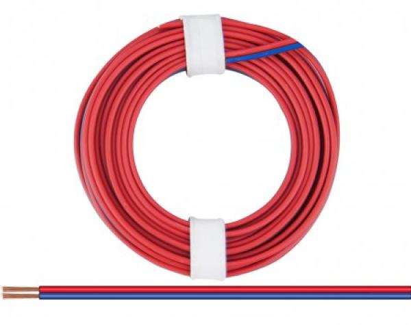 Kupferlitze, 2 x 0,25 mm², 2-adrig, zweifarbig,  5 m Ring, verschiedene Farben zur Auswahl