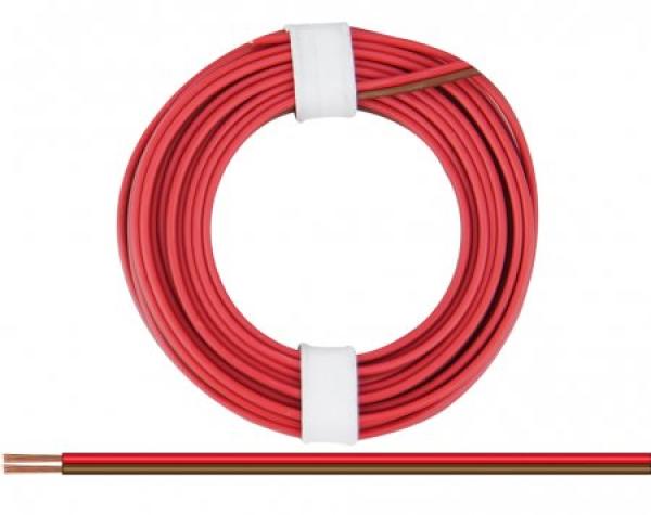 Kupferlitze, 2 x 0,25 mm², 2-adrig, zweifarbig,  5 m Ring, verschiedene Farben zur Auswahl