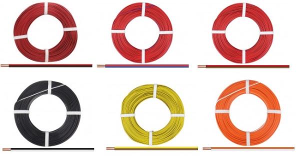 Kupferlitze, 2 x 0,50 mm², 2-adrig, zweifarbig,  25 m Ring, verschiedene Farben zur Auswahl