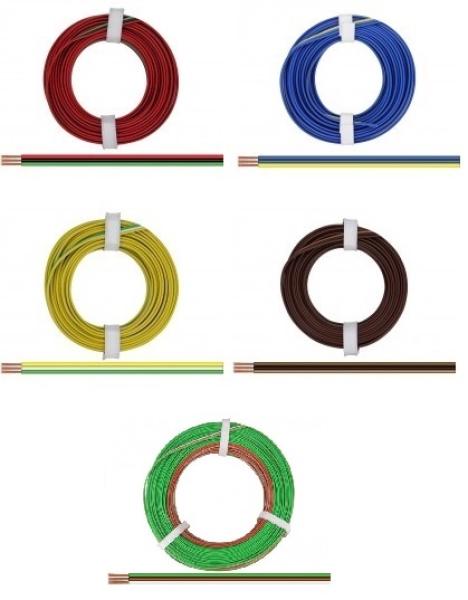 Kupferlitze, 3 x 0,14 mm², 3-adrig, dreifarbig, 50 m Ring, verschiedene Farben zur Auswahl