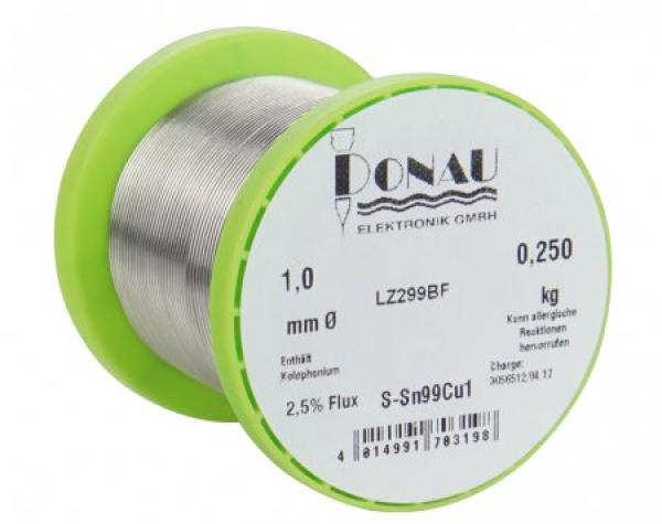 Lötzinn, LZ299BF - Lötzinn bleifrei Sn99, Ø 1,0 mm, Spule 250 g