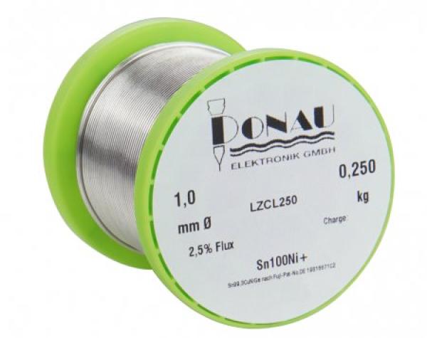 Lötzinn, LZCL250 - Lötzinn "CLEAR", Ø 1,0 mm, Sn100Ni+, bleifrei, Spule 250g