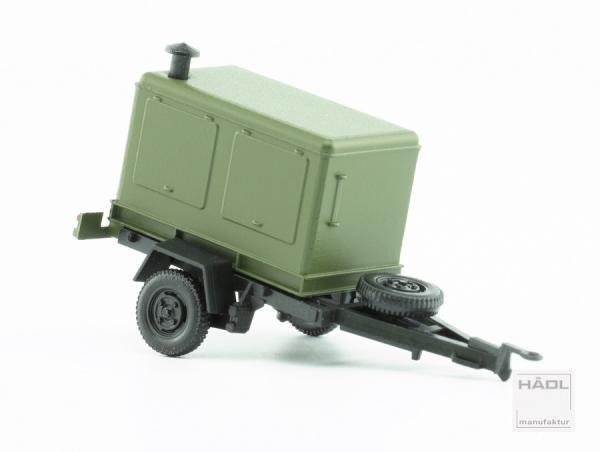 Hädl Manufaktur, Spur TT, Einachsanhänger Stromaggregat, militärgrün, 125044