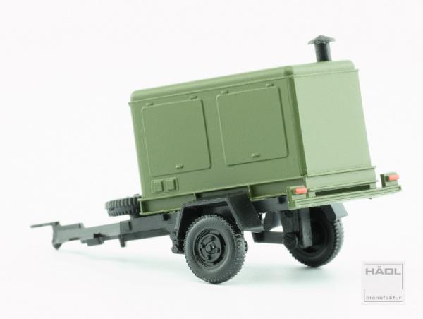 Hädl Manufaktur, Spur TT, Einachsanhänger Stromaggregat, militärgrün, 125044