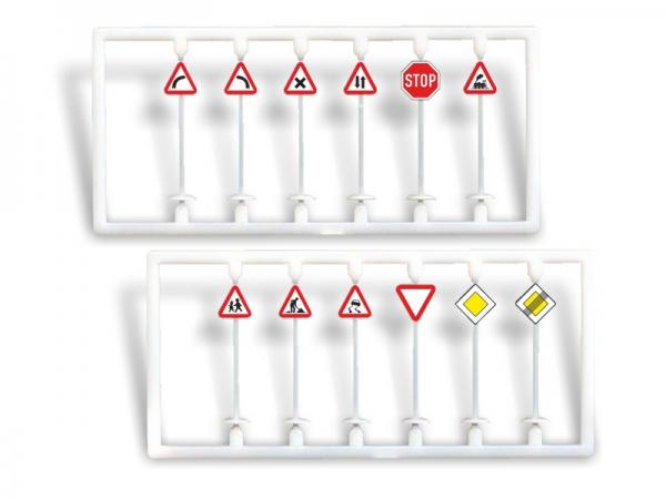 Igra Model, Spur H0, Verkehrsschilder Set 1 (12 Stk.), 65110001
