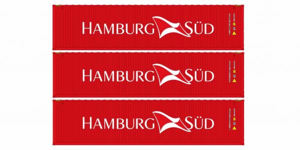 Igra Model, Spur H0, Container 3-er Set, HAMBURG SÜD, 98010017