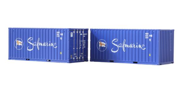 Igra Model, Spur H0, Container 20` 20ft, "Safmarine" Low Cube, 2 Stk., 98010021