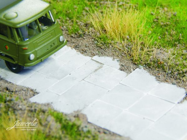 Juweela, Beton Universalplatten halb 260 Stk., Spur N / Spur TT, 21242, Made in Germany