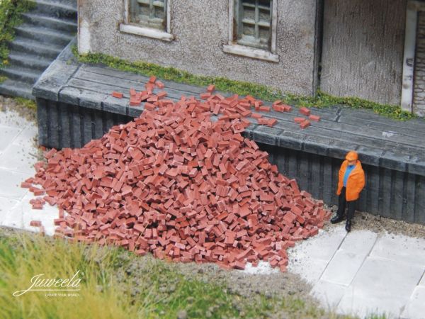 Juweela, Ziegelsteine rot dunkel, Spur N / Spur TT,  21251 - 21252, 1:120, 1:160, Made in Germany