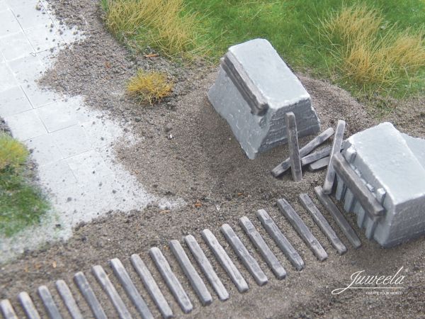 Juweela, Bahnschwellen Holz, Spur TT, 21261 - 21262, Made in Germany