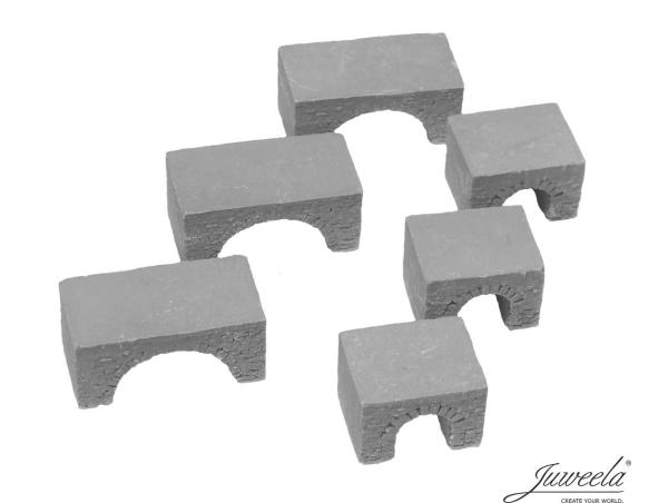 Juweela, Wasser Durchlässe Ziegel Grau, Spur N / Spur TT, 21301 - 21302, Made in Germany