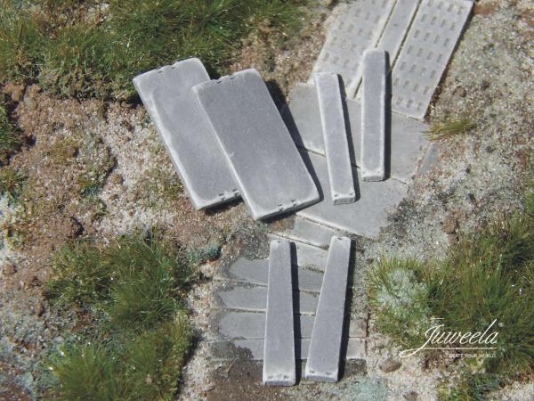 Juweela, Betonplatten Trapez, Spur N,, 21625 - 21626, Made in Germany, 4260711131479, 4260711131486