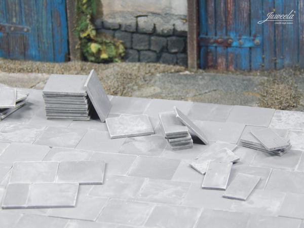 Juweela, Platten 25x50 grau dunkel, Spur 1, 1:32, 23341, Made in Germany