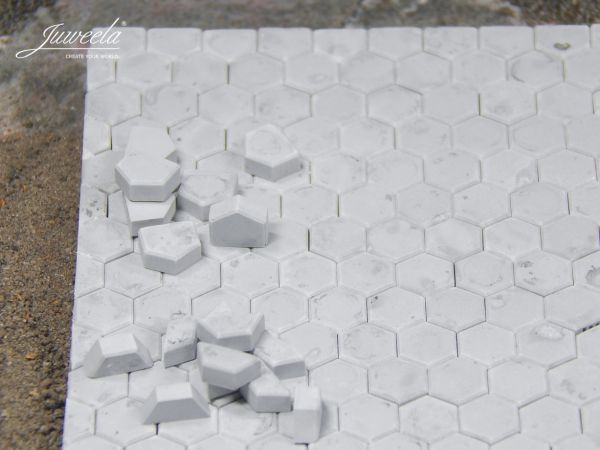 Juweela, Pflastersteine Hexa grau hell Ergänzung, Spur 1, 1:32 / 1:35, 23354, Made in Germany
