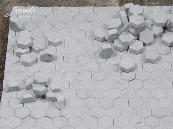 Juweela, Pflastersteine Hexa grau hell Sortiment, Spur 1, 1:32 / 1:35, 23356, Made in Germany