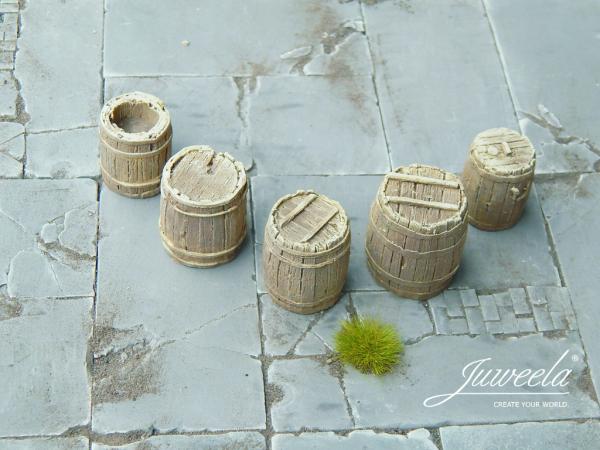 Juweela, Fässer Holz Hell, Spur 1, 1:32 / 1:35, 23411 - 23412, Made in Germany