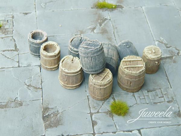 Juweela, Fässer Holz Mix, Spur 1, 1:32 / 1:35, 23415, Made in Germany