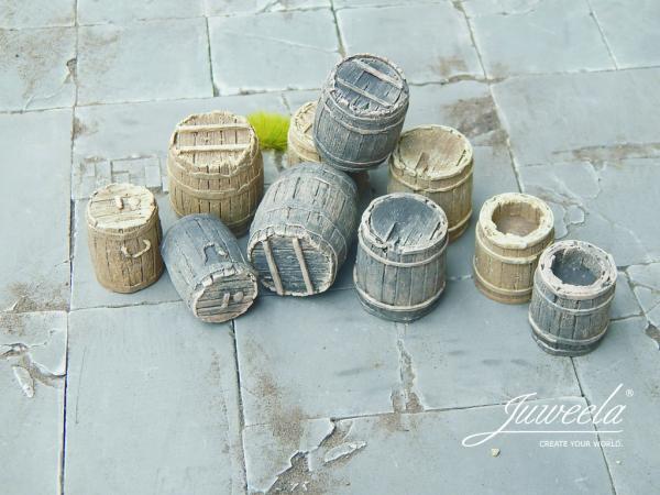 Juweela, Fässer Holz Mix, Spur 1, 1:32 / 1:35, 23415, Made in Germany