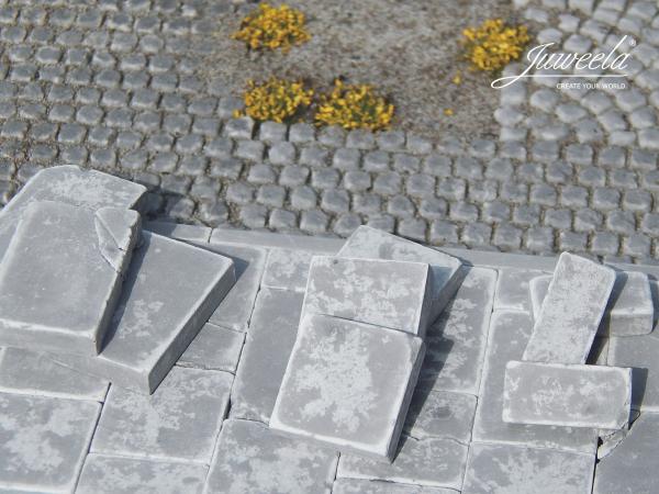 Juweela, Bürgersteigplatten 3 Größen - 48x, Spur 1, 1:32 / 1:35, 23432, Made in Germany