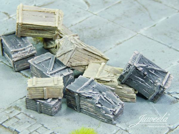 Juweela, Holzkisten klein Mix, Spur 0, 1:45, 24203, Made in Germany