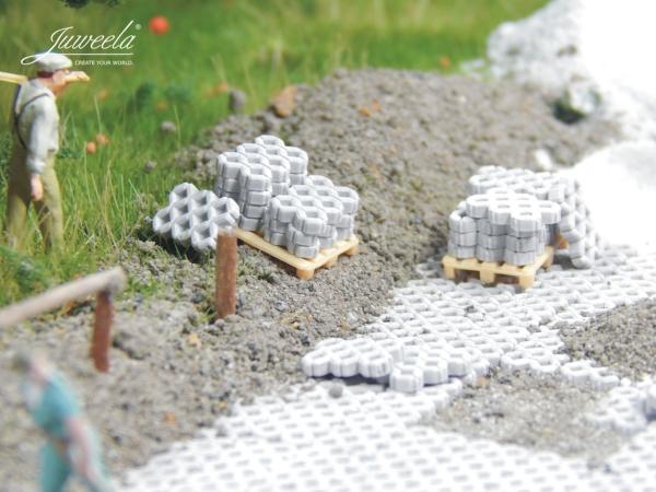 Juweela, Rasengitterstein grau, Spur H0, 28190 - 28191, 1:87, Made in Germany