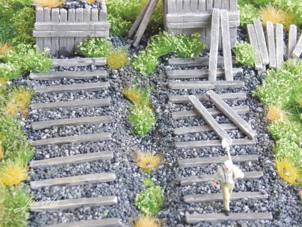 Juweela, Bahnschwellen "Holz alt", Spur H0, 28224 - 28225, 1:87, Made in Germany