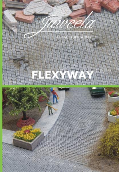 -Juweela, Flexyway Pflasterstraße "Kopfstein Altstadt" Gerade, Spur H0, 28259 - 28260, 1:87, Made in Germany