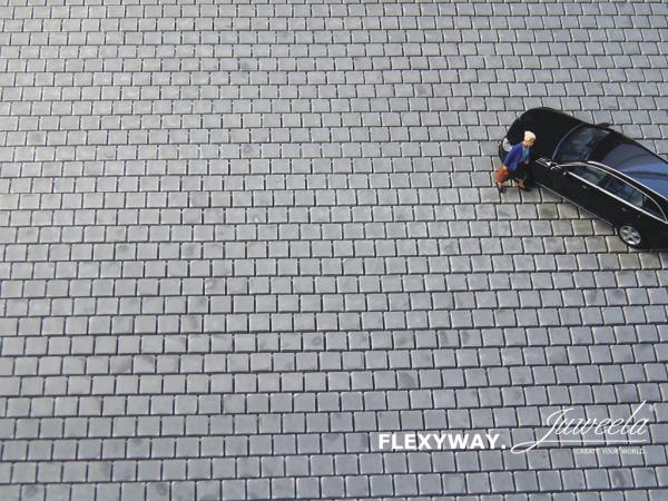 -Juweela, Flexyway Gehwegplatten 40x40 dunkel, Spur H0, 28281 - 28282, 1:87, Made in Germany