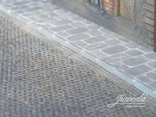 -Juweela, Flexyway Pflaster "Kleinpflaster Rinne Gehweg", Spur H0, 28369 - 28370, 1:87, Made in Germany