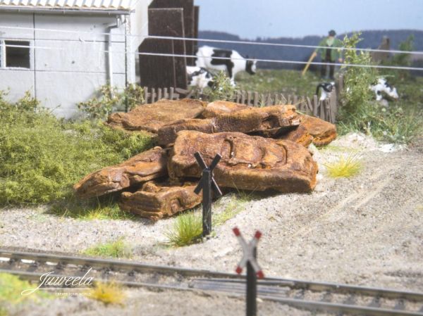 Juweela, Schrott Autos DDR rostig, Spur TT, 21200 - 21201, Made in Germany