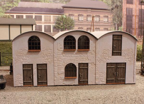 Joswood 80003, Spur TT, Tonnendachhalle grau, Lasercut Bausatz