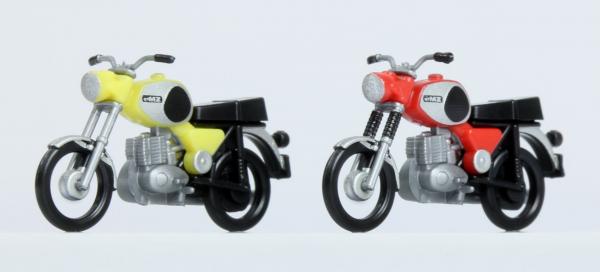Kres Modelle, Spur TT, MZ TS 250 - Motorrad, 2er Set, gelb, rot, 11261