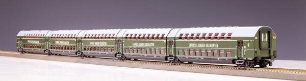 Kres 1956 - 1956D, Spur TT, 5teiliger Doppelstockgliederzug DGB 12, Epoche III „Express junger Sozialisten“
