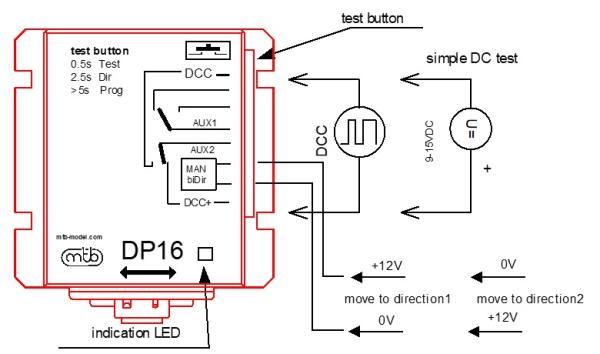 MTB-Model, DP16, Der erweiterte Weichenantrieb mit integrierten DCC Digitaldecoder und 2 Eingänge für manuelle Steuerung