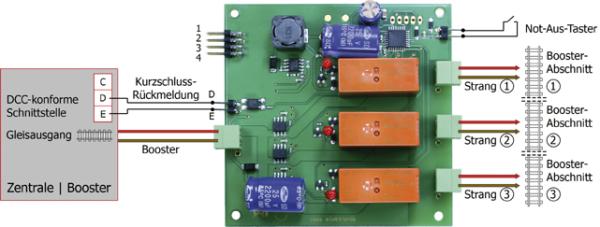 Tams Elektronik, Power-Splitter, Ausnutzung des Boosterstroms auch bei kleinen Nenngrößen, 40-20106-01, 40-20107-01