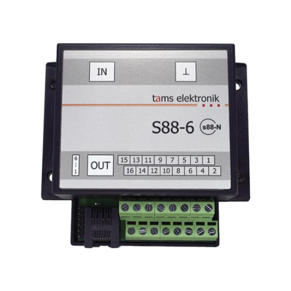 -Tams Elektronik, S88-6, s88-Rückmeldemodul, kompatibel auch zum s88-Link für Märklin Digital, 44-01606-01, 44-01607-01