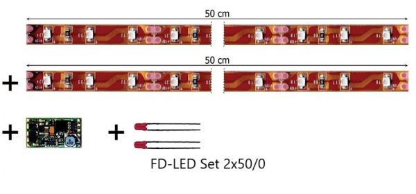 Tams Elektronik, FD-LED Set, Wageninnenbeleuchtung mit Funktionsdecoder, Warmweiß, ohne Anschlusskabel, 53-01450-01, 53-01470-01, 53-01450-02, 53-01450-02